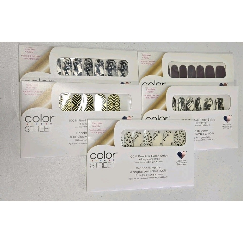 Color Street 100% Nail Polish Strips Bundle/Lot of 5 Packs (As Pictured)
